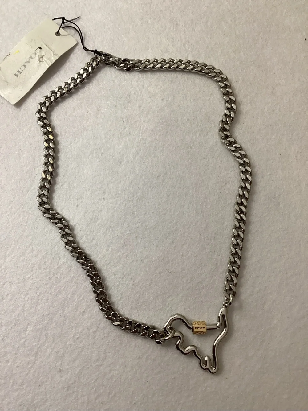Coach Two-Tone Signature Carabiner Rexy Link Bracelet